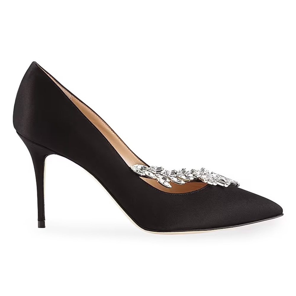 Manolo Blahnik Nadira Satin Pumps Heels - Picture 3 of 5